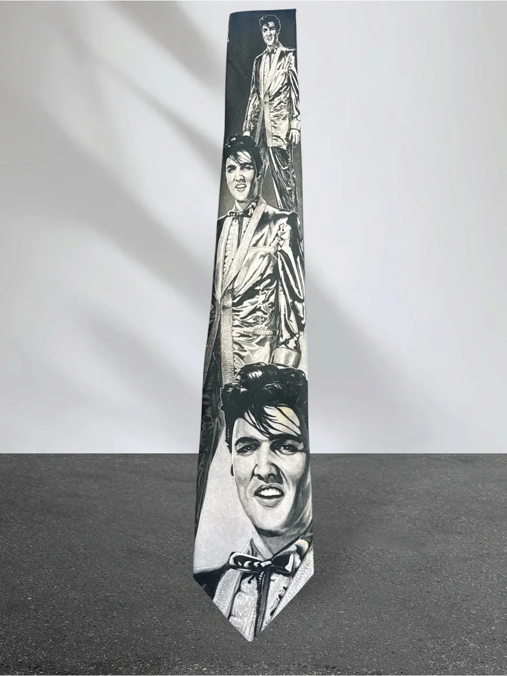 Vintage Elvis Presley Ralph Marlin Black/White Necktie